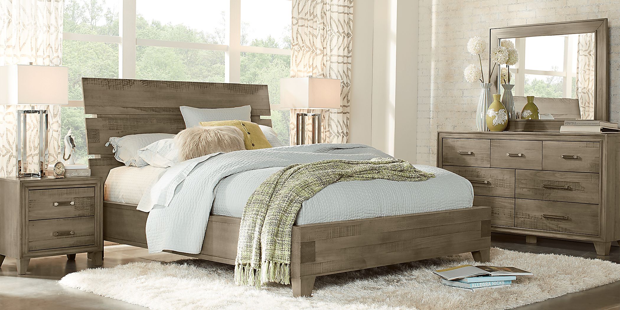 Rooms To Go Crestwood Creek Gray 3 Pc Queen Panel Bed